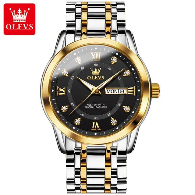 OLEVS Couple Watch Pair for Men and Women Stainless Steel Waterproof Men's Watches Luxury Gold Diamond Lover's Wristwatches 2023 Carauana Store