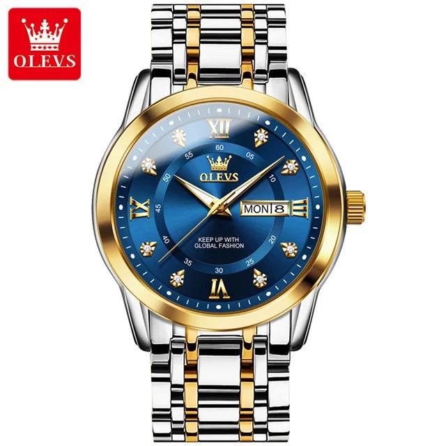 OLEVS Couple Watch Pair for Men and Women Stainless Steel Waterproof Men's Watches Luxury Gold Diamond Lover's Wristwatches 2023 Carauana Store