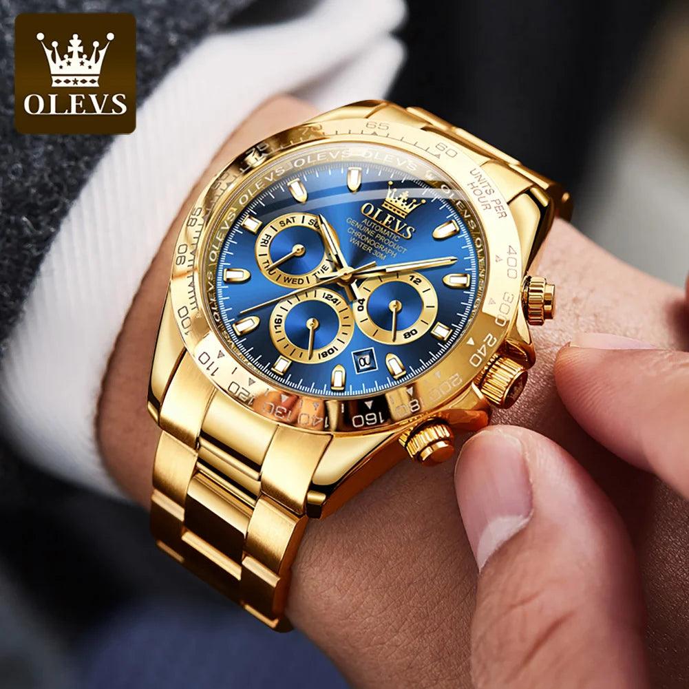 OLEVS Men's Automatic Mechanical Watch Waterproof Stainless Steel Strap Men's Mechanical Watch Fashion Carauana Store