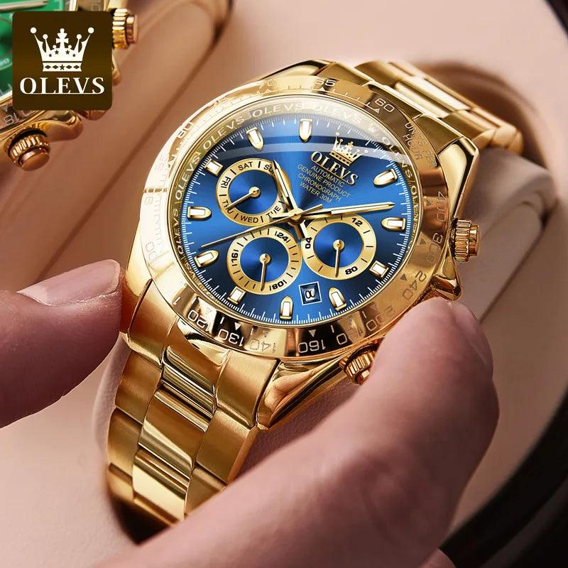 OLEVS Men's Automatic Mechanical Watch Waterproof Stainless Steel Strap Men's Mechanical Watch Fashion Carauana Store