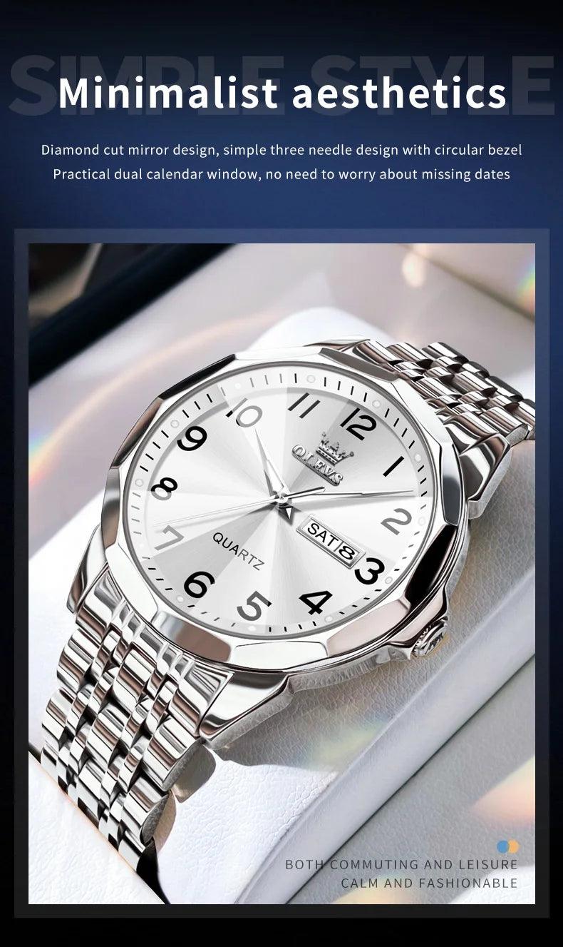 OLEVS Stainless Steel Quartz Watch | Fashionably Functional with Luminous Display and Water Resistance Carauana Store