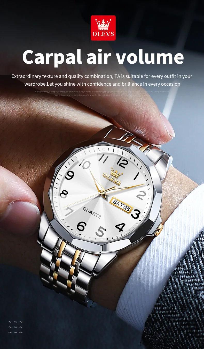 OLEVS Stainless Steel Quartz Watch | Fashionably Functional with Luminous Display and Water Resistance Carauana Store