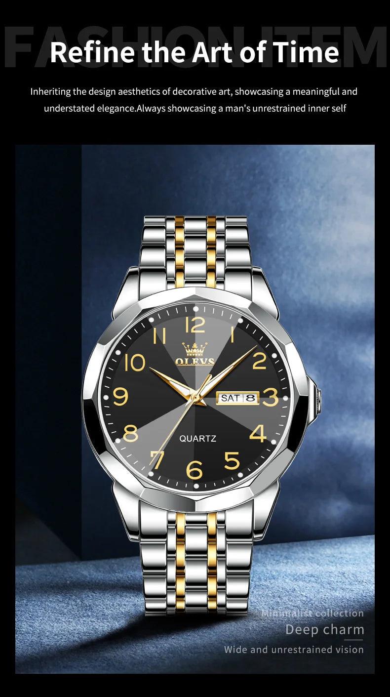 OLEVS Stainless Steel Quartz Watch | Fashionably Functional with Luminous Display and Water Resistance Carauana Store