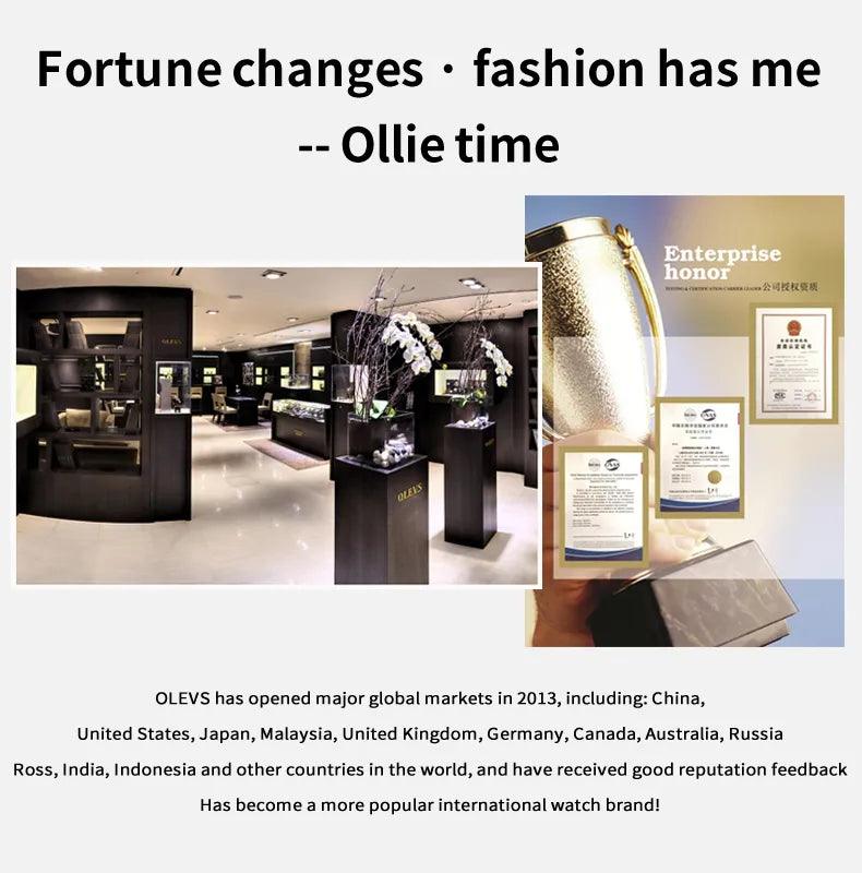 OLEVS/5528 Stainless Steel Luxury Quartz Watch | Elegant Tonneau Case with Shock Resistance and Week Display Carauana Store