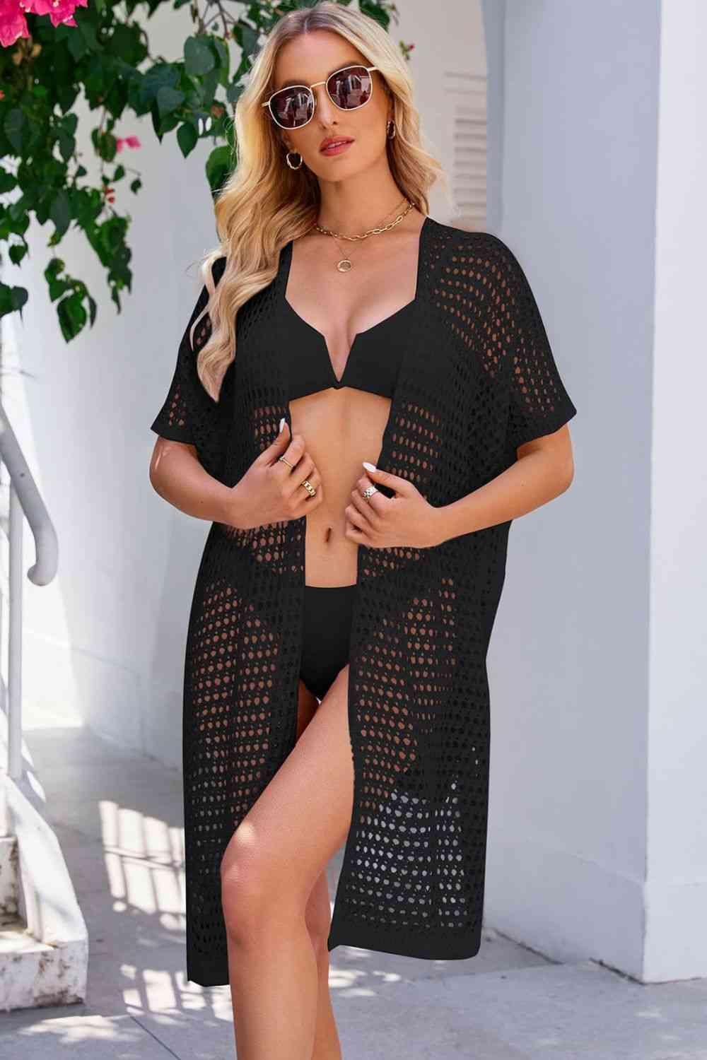 Openwork Tie Waist Cover Up Carauana Store