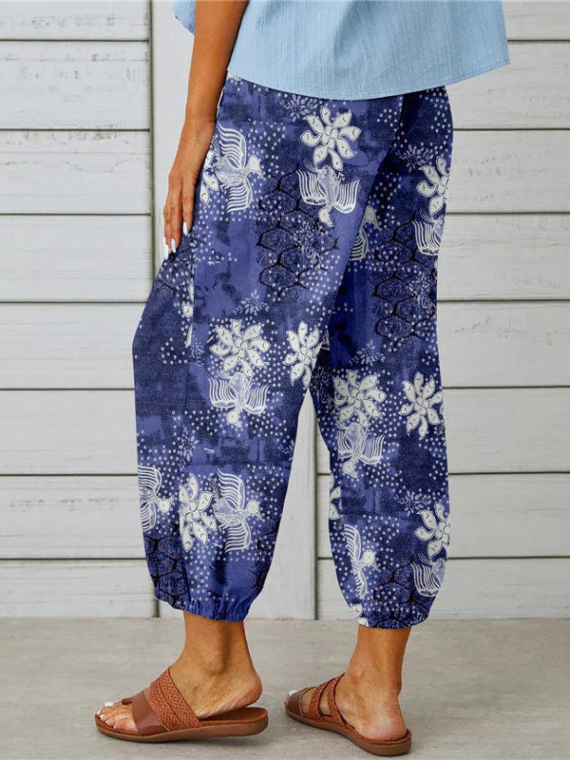Printed Tied Cropped Pants Carauana Store