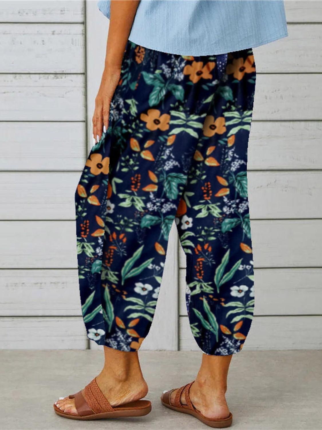 Printed Tied Cropped Pants Carauana Store