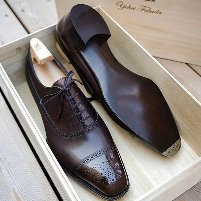 Oxfords Shoes Business for Men Brown Black