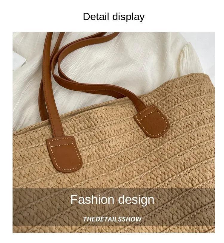 Sunny Days Ahead: Portable Straw Shoulder Bag – Your Stylish Satchel Carauana Store