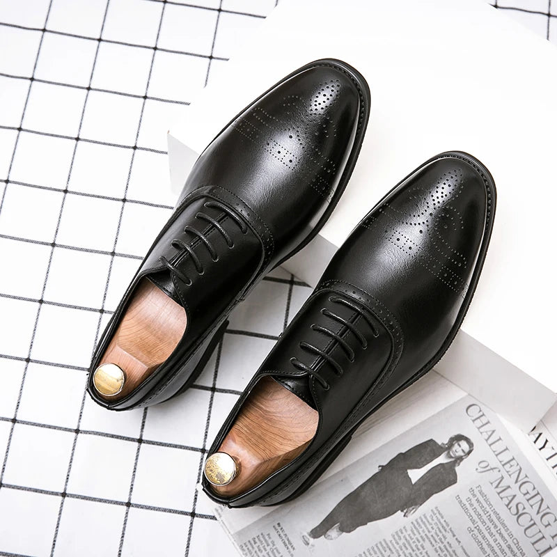 Oxfords Shoes Business for Men Brown Black