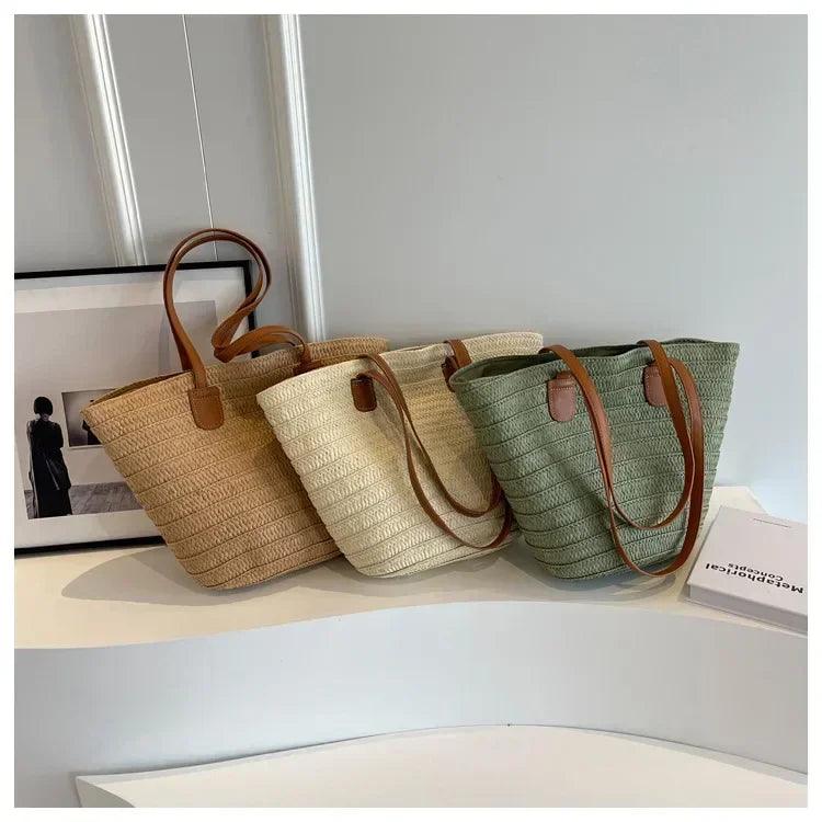 Sunny Days Ahead: Portable Straw Shoulder Bag – Your Stylish Satchel Carauana Store
