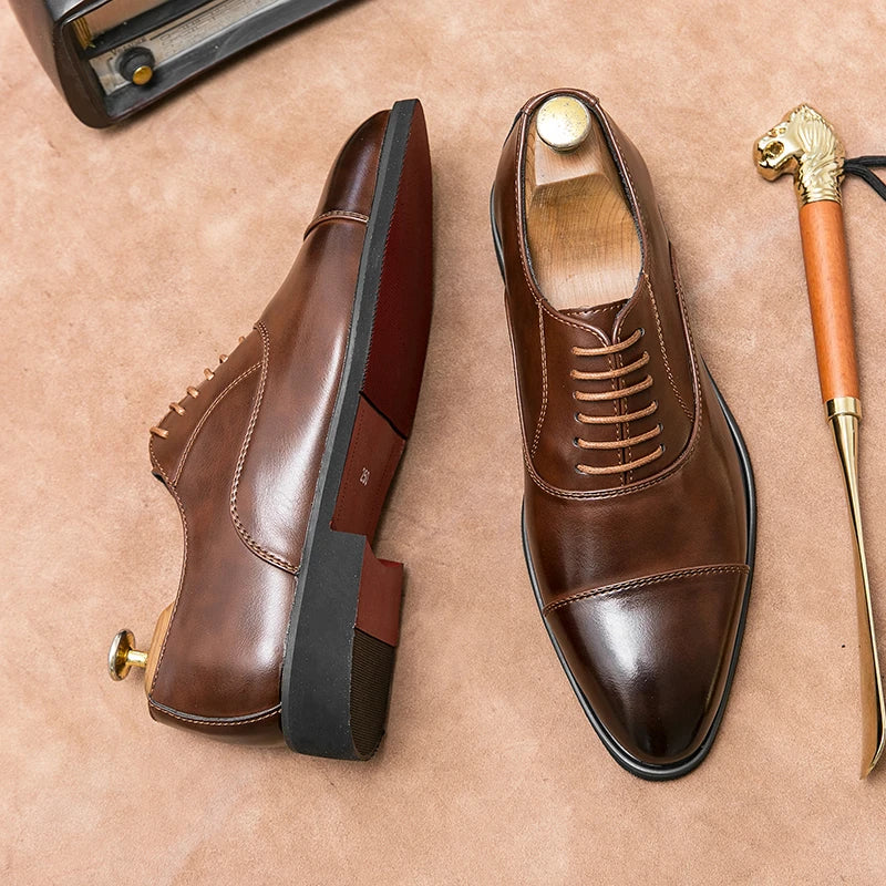 Oxfords Shoes Business for Men Brown Black