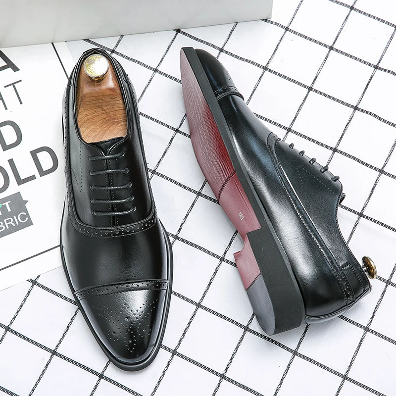 Oxfords Shoes Business for Men Brown Black