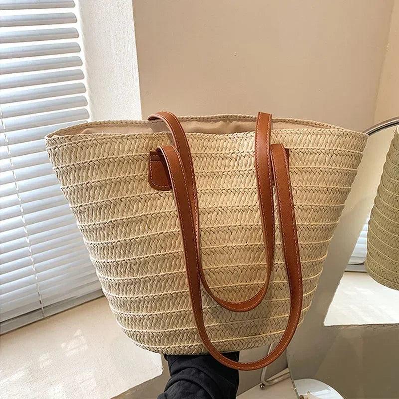 Sunny Days Ahead: Portable Straw Shoulder Bag – Your Stylish Satchel Carauana Store