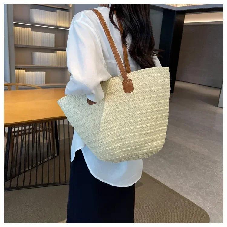 Sunny Days Ahead: Portable Straw Shoulder Bag – Your Stylish Satchel Carauana Store