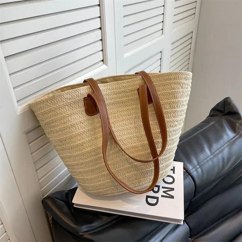 Sunny Days Ahead: Portable Straw Shoulder Bag – Your Stylish Satchel Carauana Store