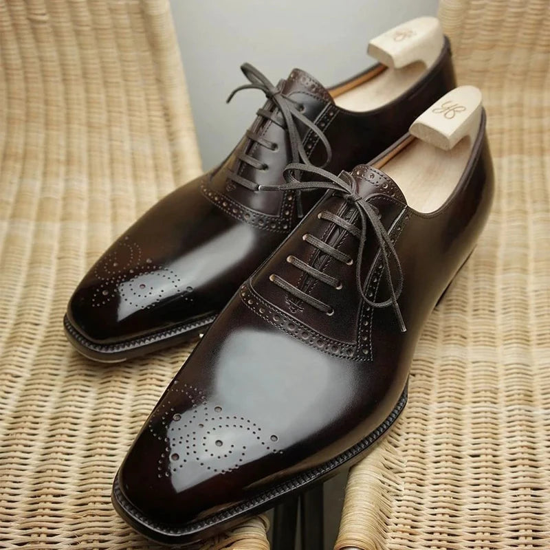 Oxfords Shoes Business for Men Brown Black