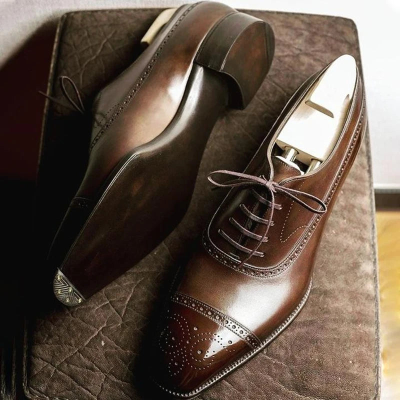 Oxfords Shoes Business for Men Brown Black
