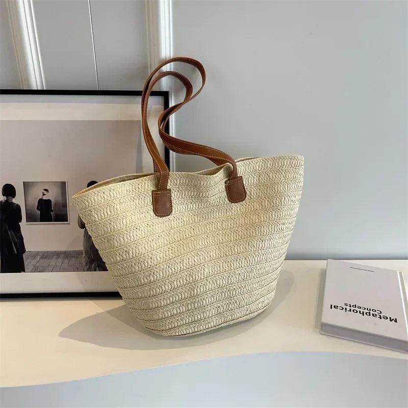 Sunny Days Ahead: Portable Straw Shoulder Bag – Your Stylish Satchel Carauana Store