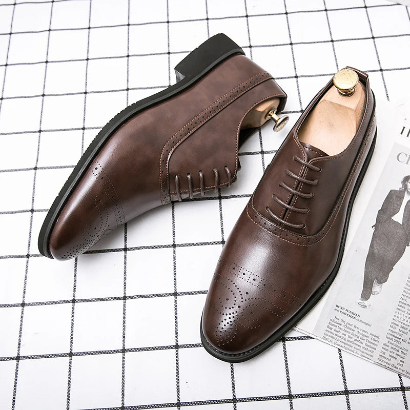 Oxfords Shoes Business for Men Brown Black