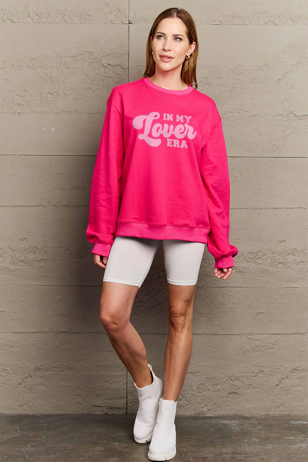 Simply Love Full Size IN MY LOVER ERA Round Neck Sweatshirt Carauana Store