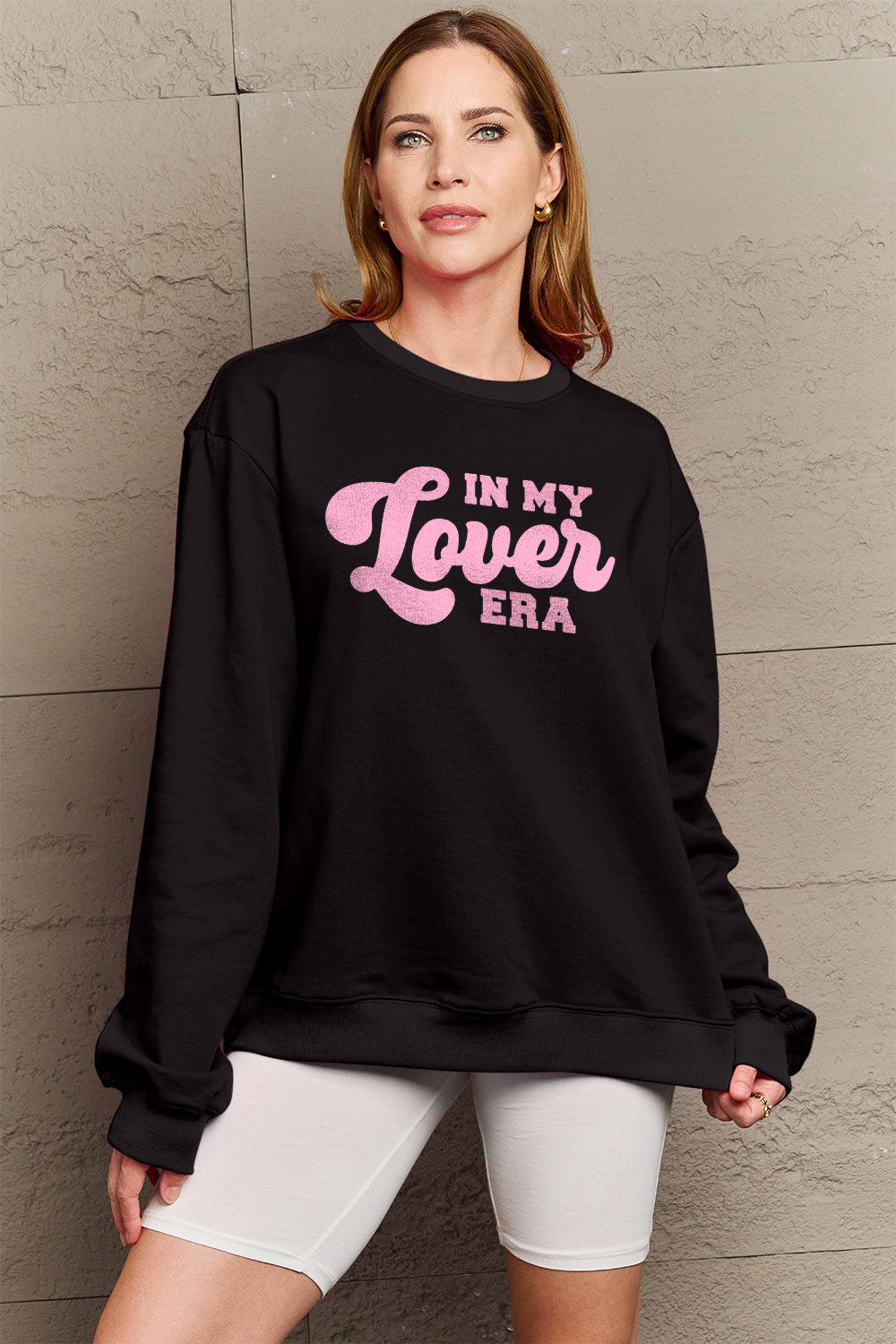 Simply Love Full Size IN MY LOVER ERA Round Neck Sweatshirt Carauana Store