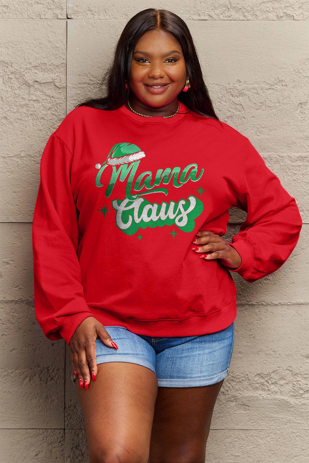Simply Love Full Size MAMA CLAUS Round Neck Sweatshirt Carauana Store