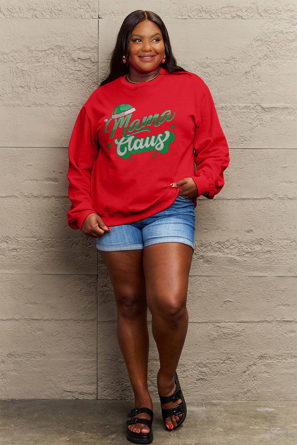 Simply Love Full Size MAMA CLAUS Round Neck Sweatshirt Carauana Store