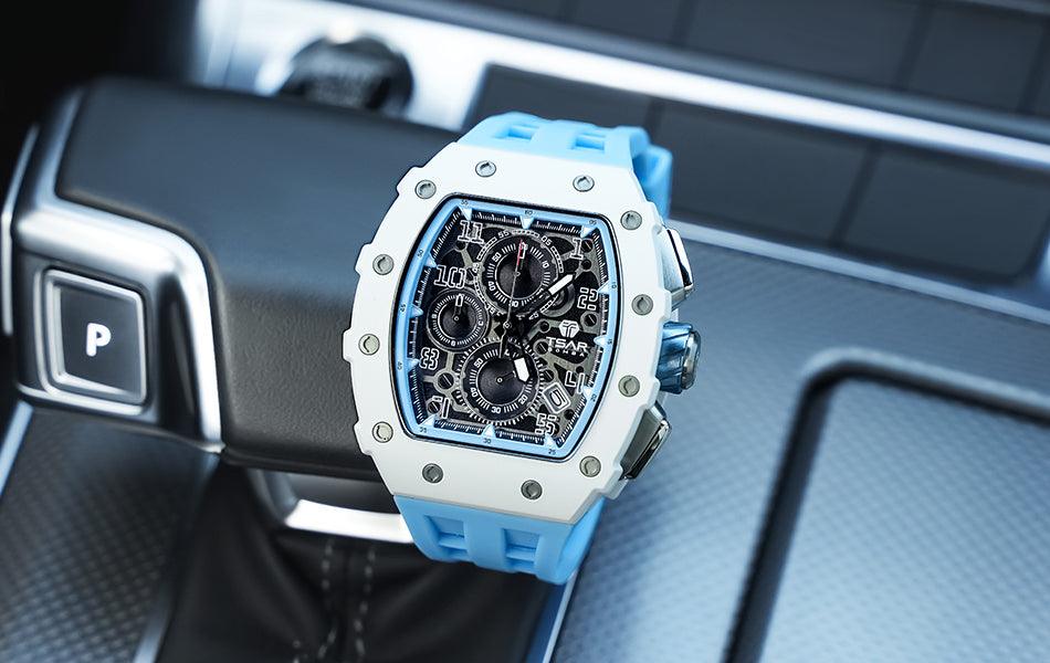 TSAR BOMBA Luxury Tonneau Clock 50M Waterproof Stainless Steel Carauana Store