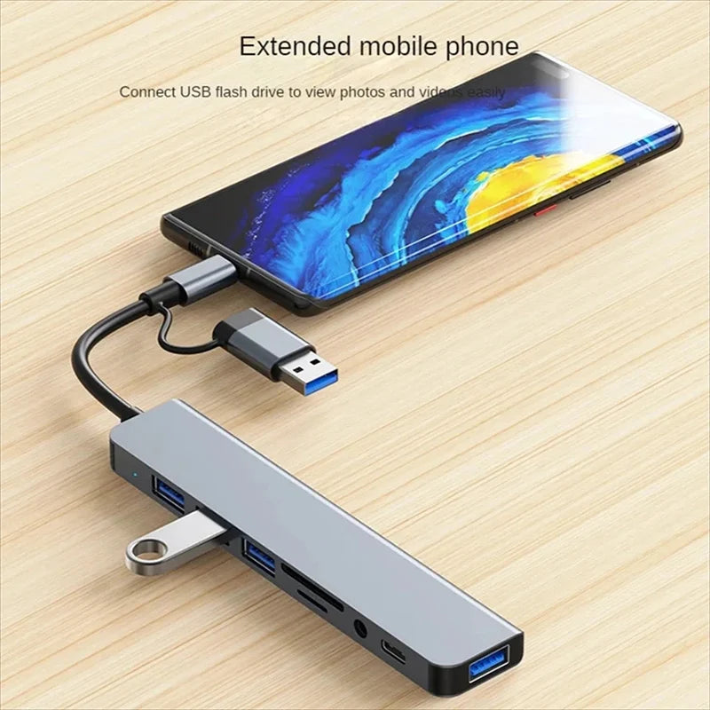USB C Hub USB Splitter 8 in 1 USB Extender CaRaUaNa Fashion