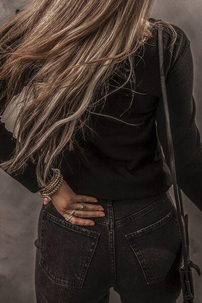 V-Neck Half Button long Sleeve T-Shirt Carauana Store