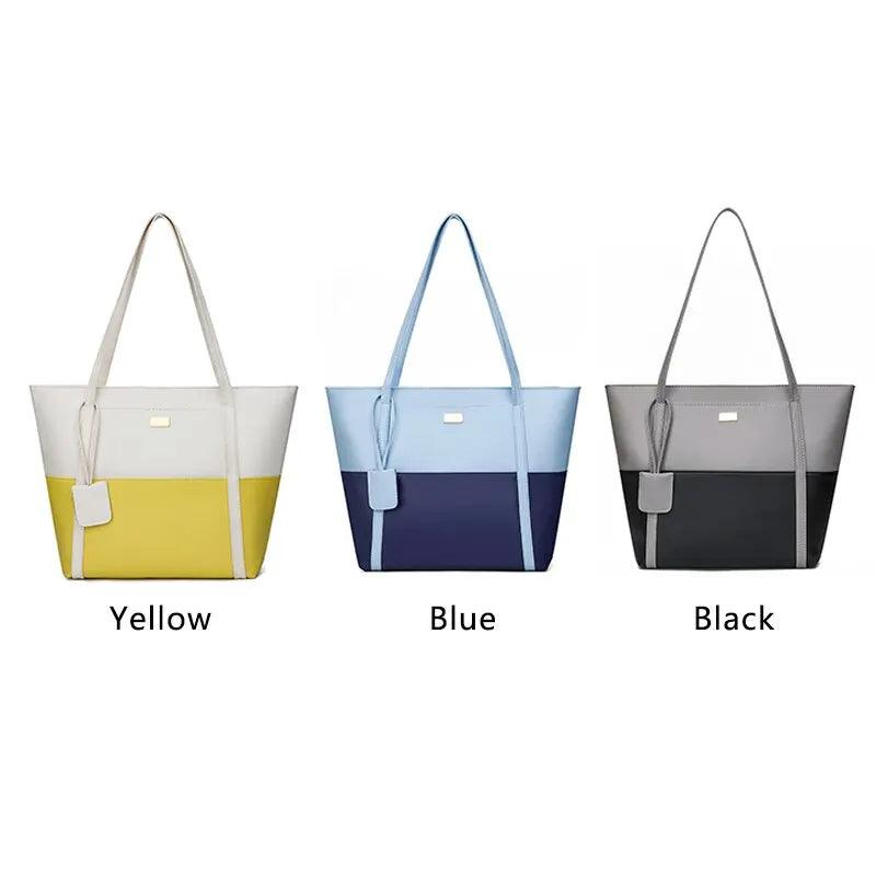 Women Pu Leather Fashion Color Match Shoulder Bag Large Capacity Handbag Carauana Store
