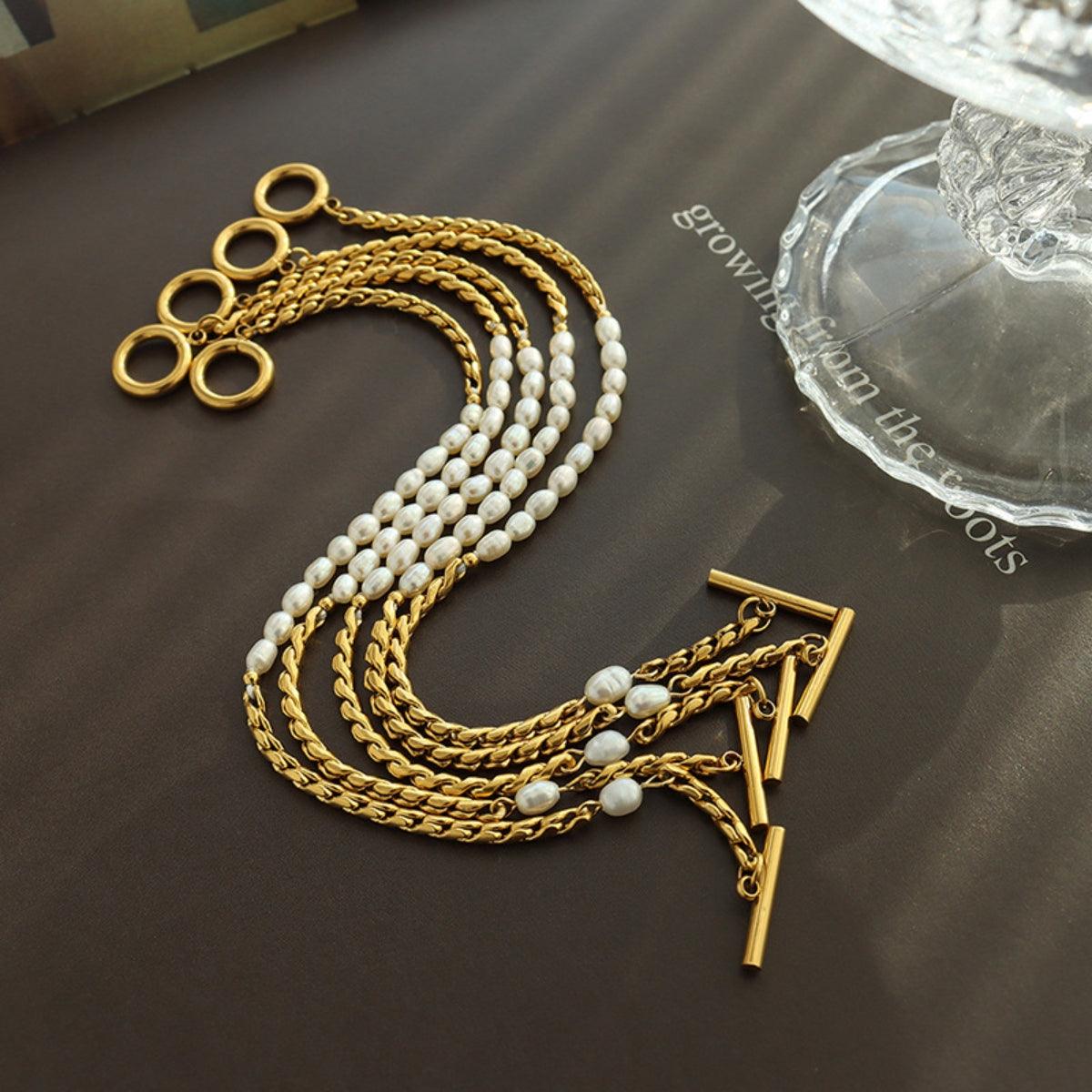 Freshwater Pearl Titanium Steel Bracelet Carauana Store