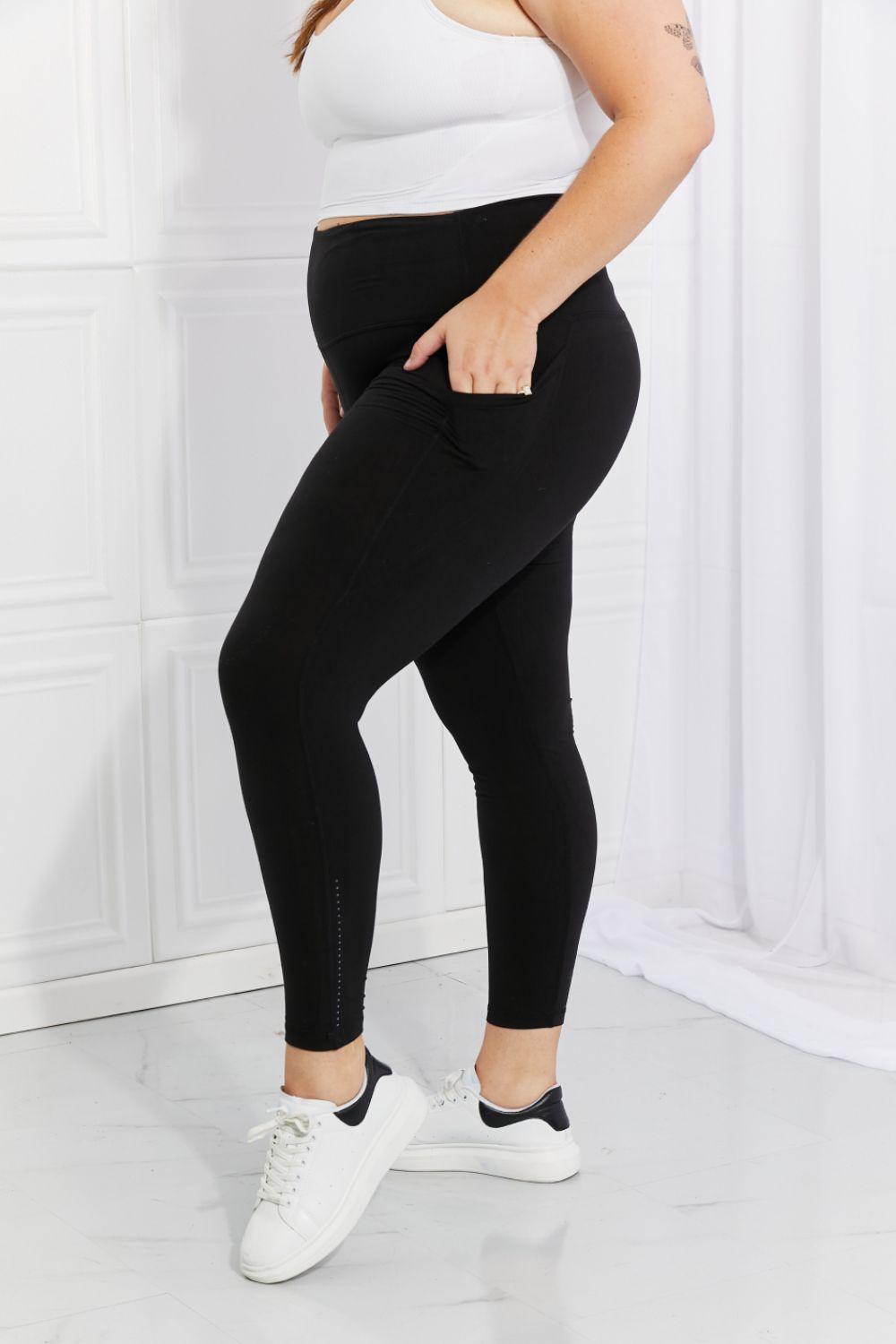 Leggings Depot Full Size Strengthen and Lengthen Reflective Dot Active Leggings Carauana Store