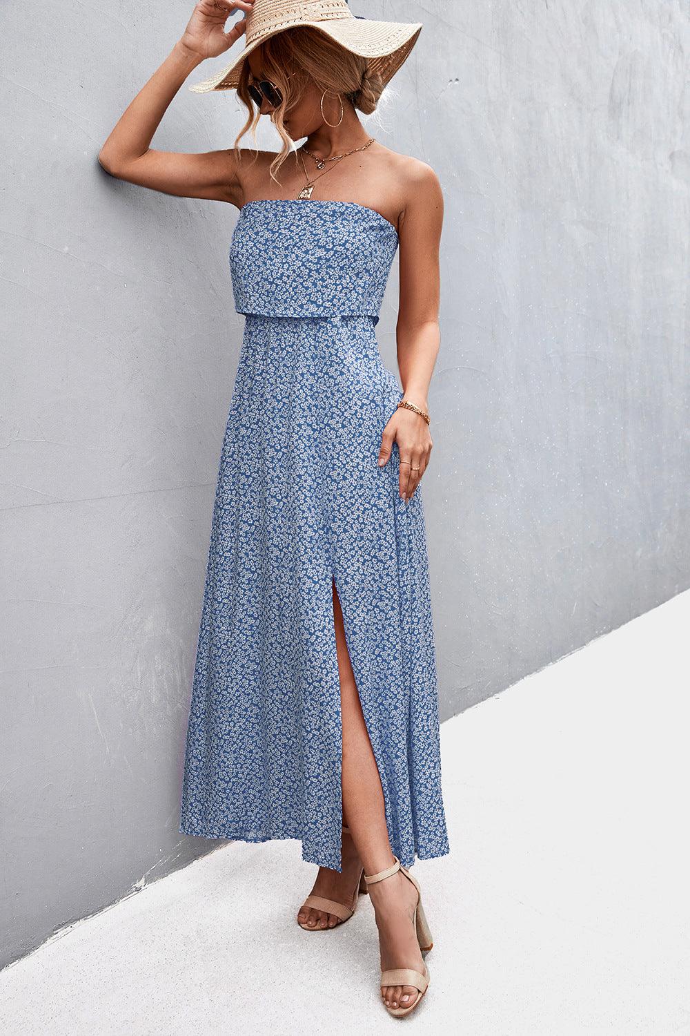 Strapless Split Maxi Dress Carauana Store
