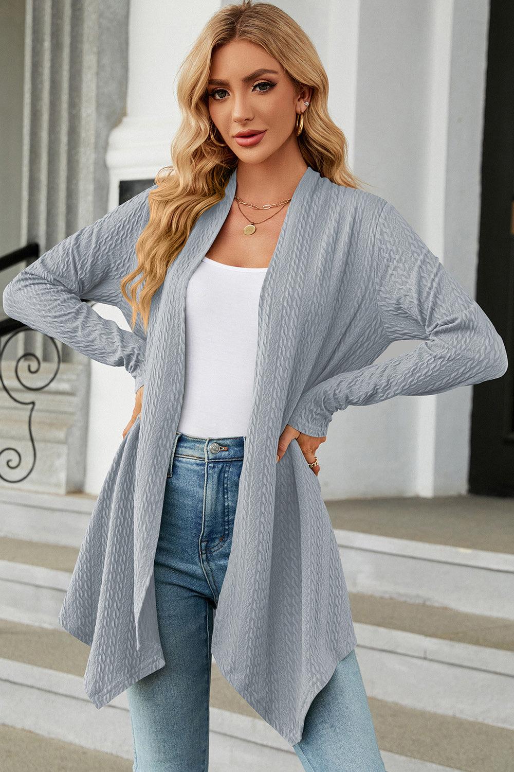 Open Front Long Sleeve Cardigan Carauana Store