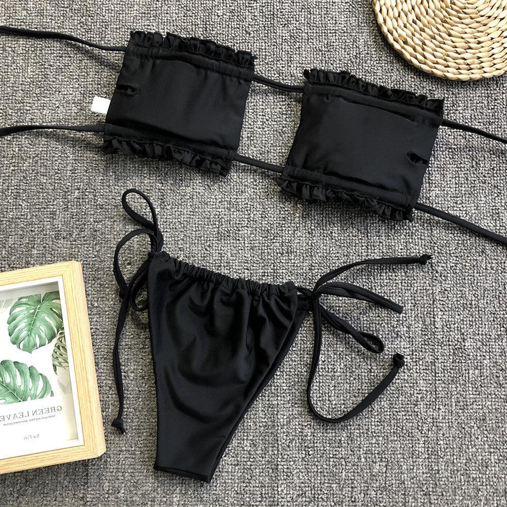 Frill Trim Ruched Bikini Set Carauana Store