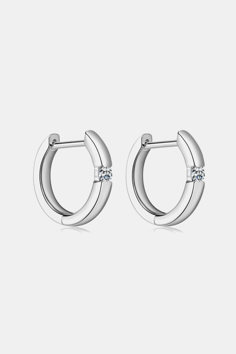 Moissanite 925 Sterling Silver Huggie Earrings Carauana Store