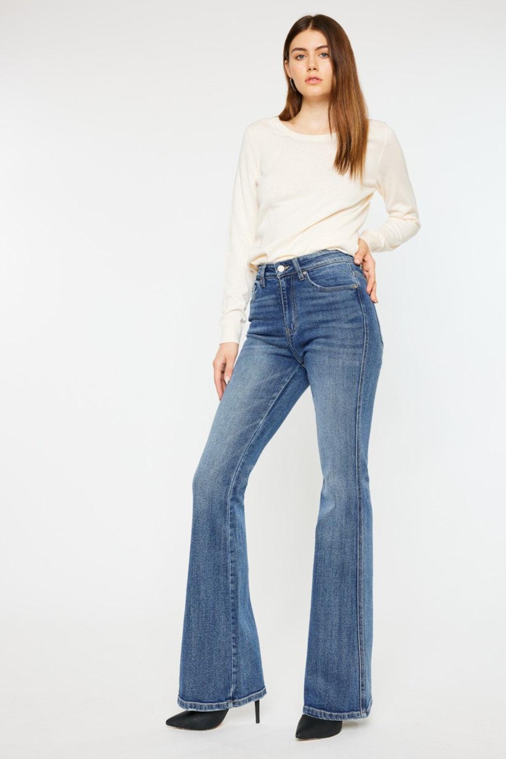 Kancan Cat's Whiskers High Waist Flare Jeans Carauana Store
