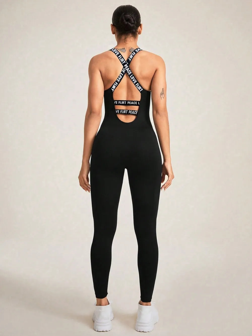 Crisscross Back Sleeveless Active Jumpsuit Carauana Store