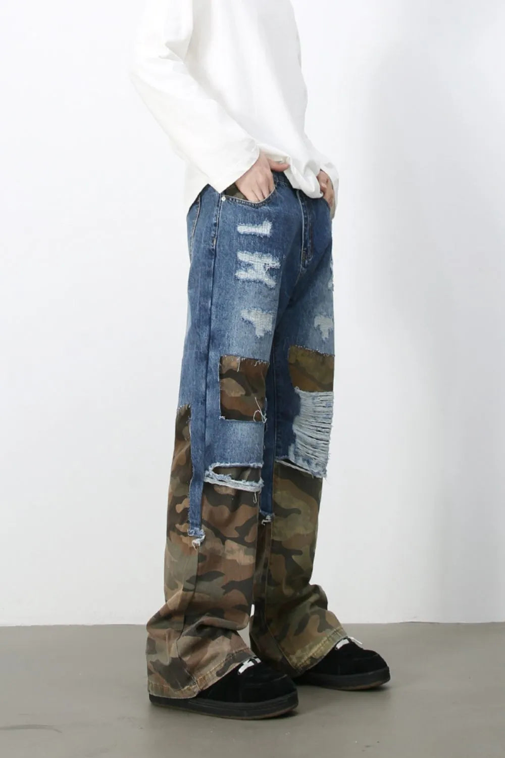 Men's Distressed Camouflage Jeans Carauana Store
