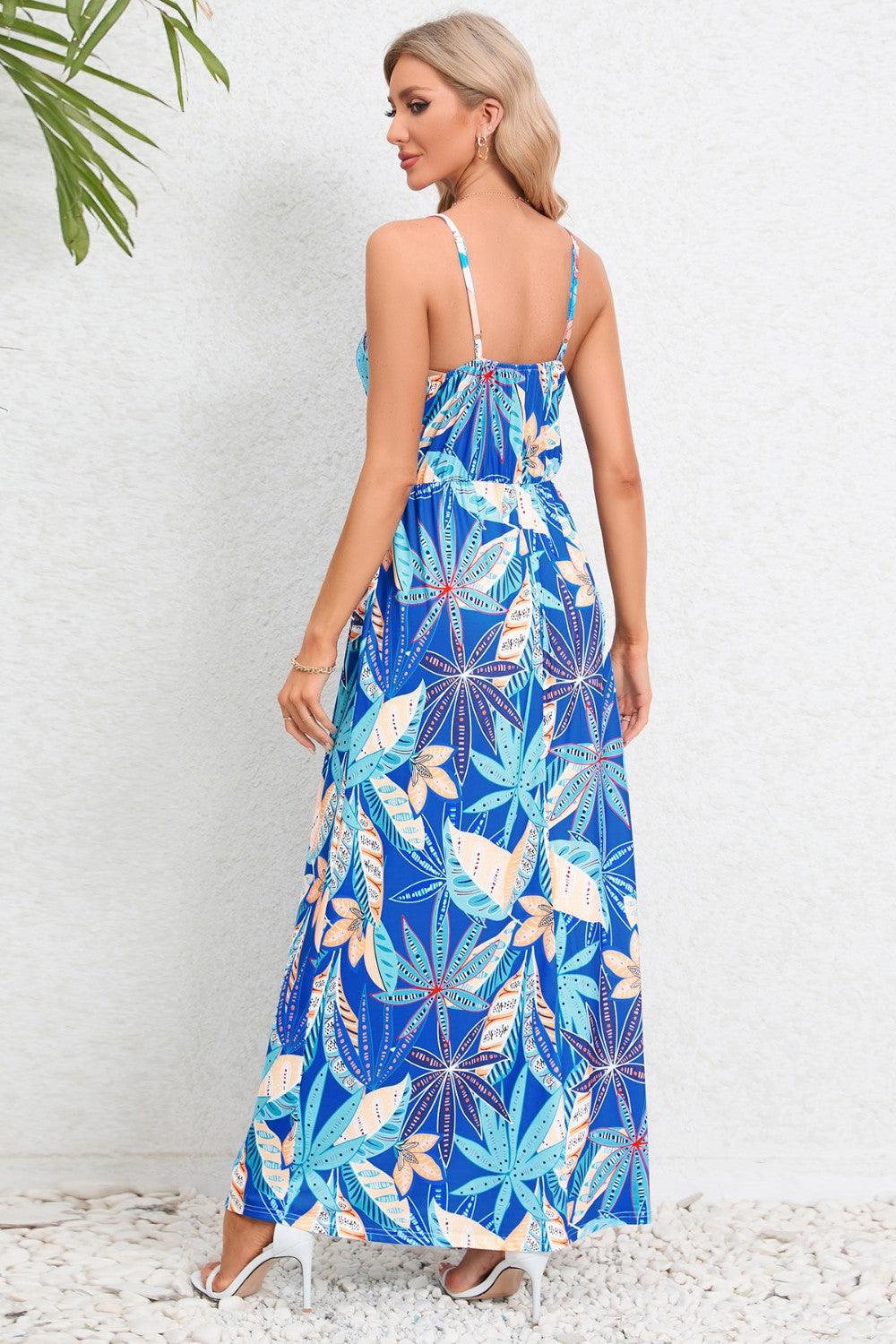 Printed Surplice Maxi Cami Dress Carauana Store