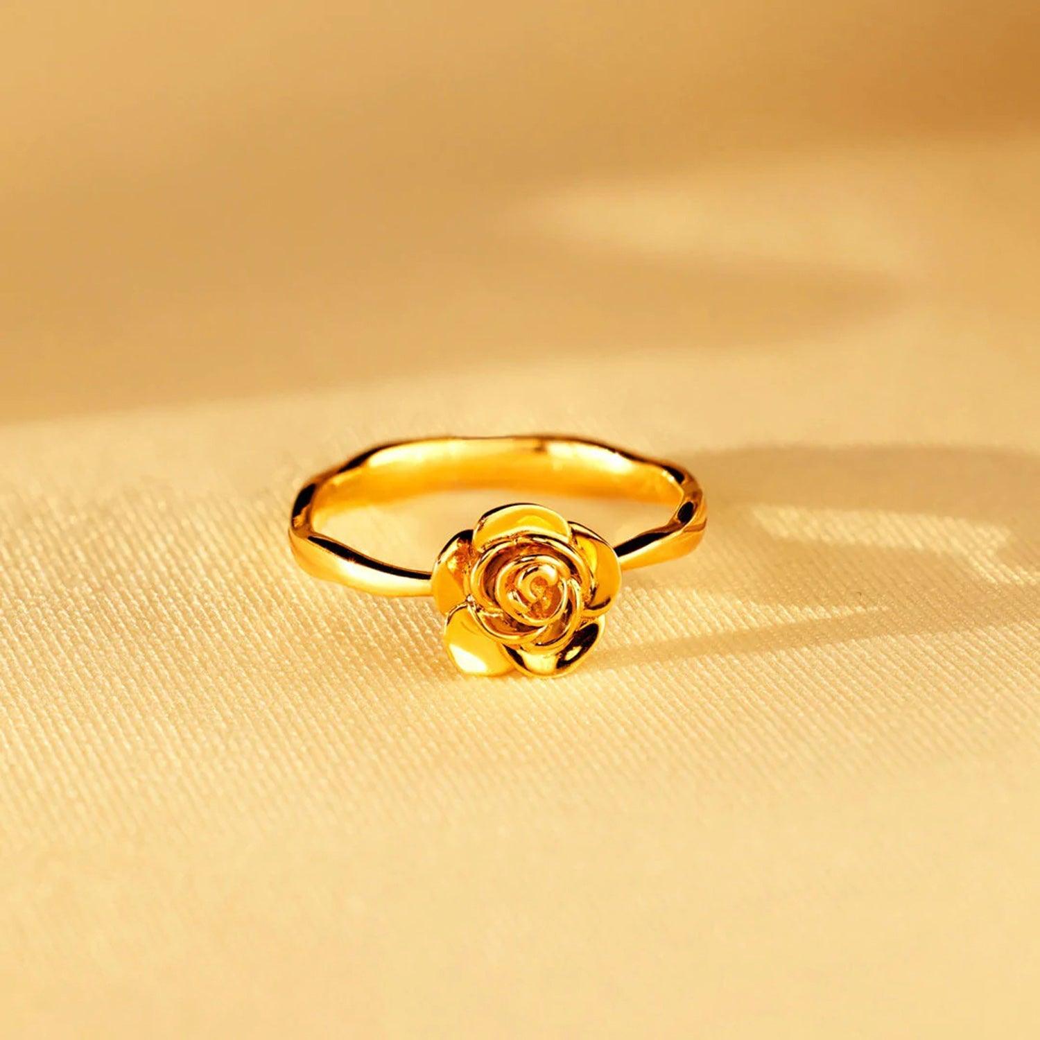 Rose Shape 18K Gold-Plated Ring Carauana Store