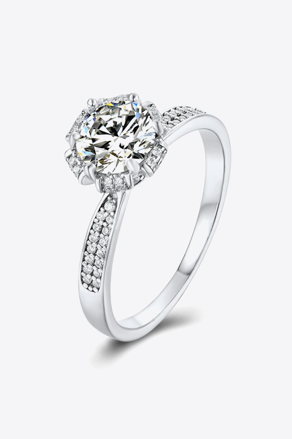 925 Sterling Silver 1 Carat Moissanite Ring Carauana Store