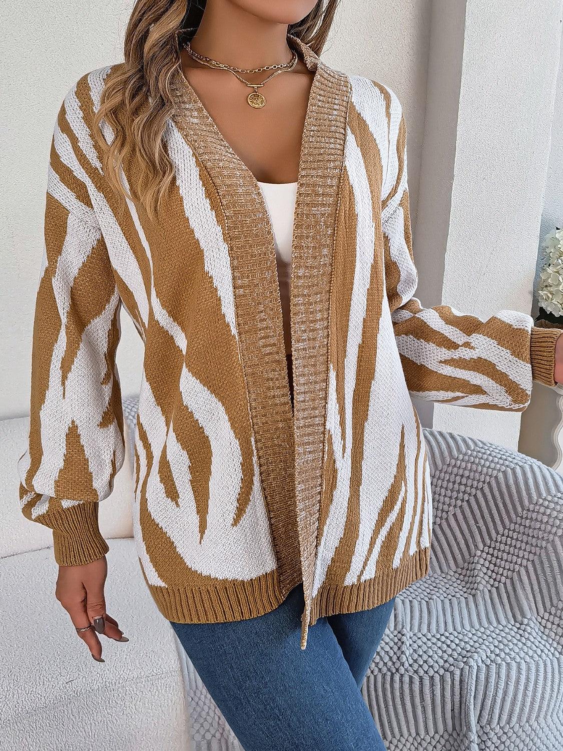 Open Front Animal Print Cardigan Carauana Store