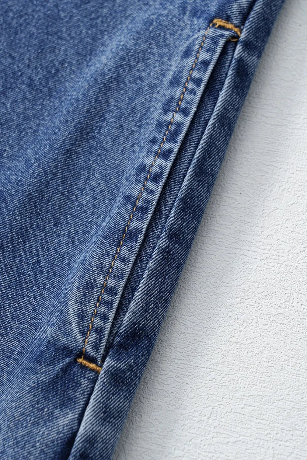 Short Sleeve Collared Patched Pocket Denim Mini Dress Carauana Store