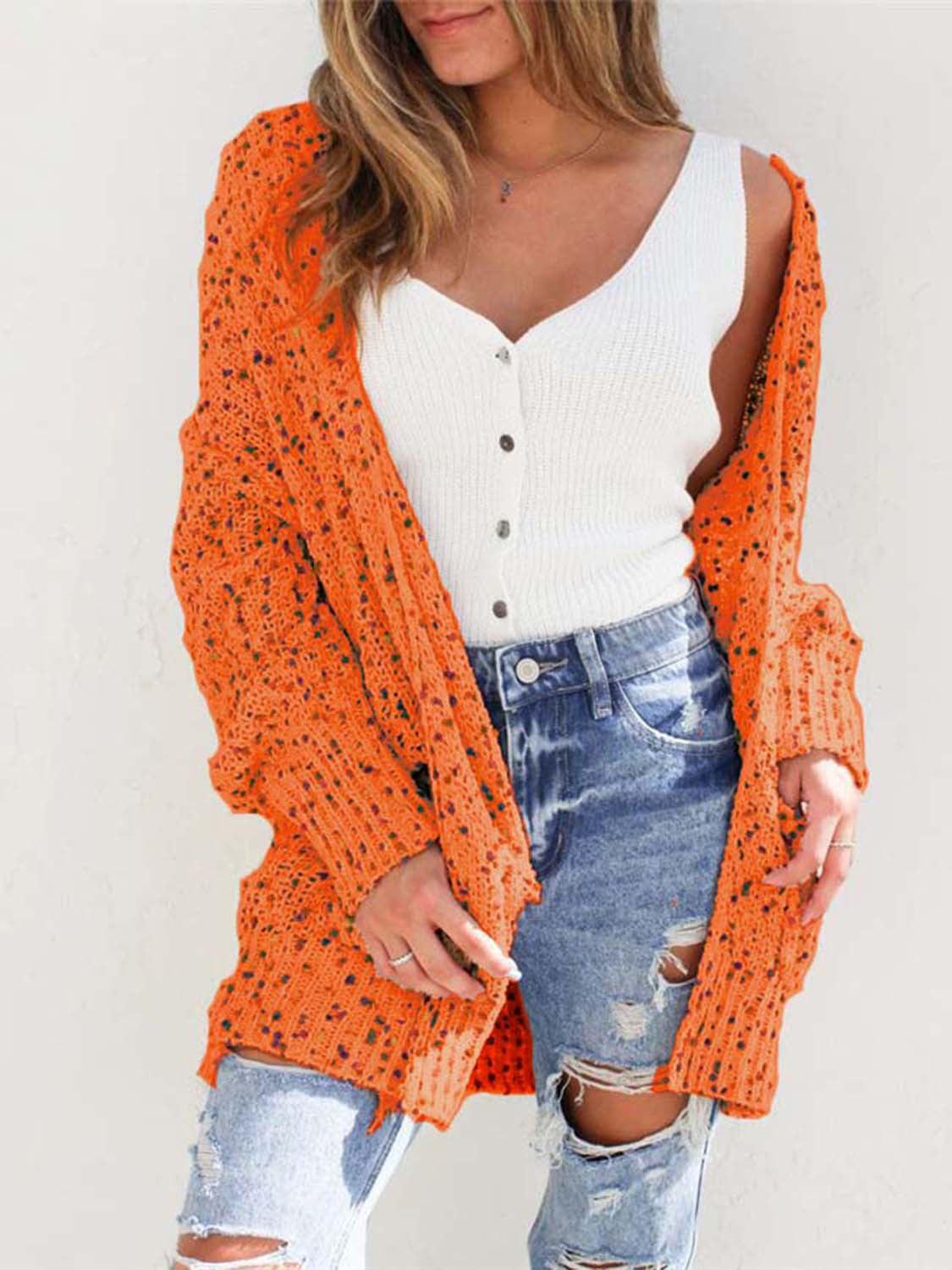 Multicolored Open Front Cardigan Carauana Store