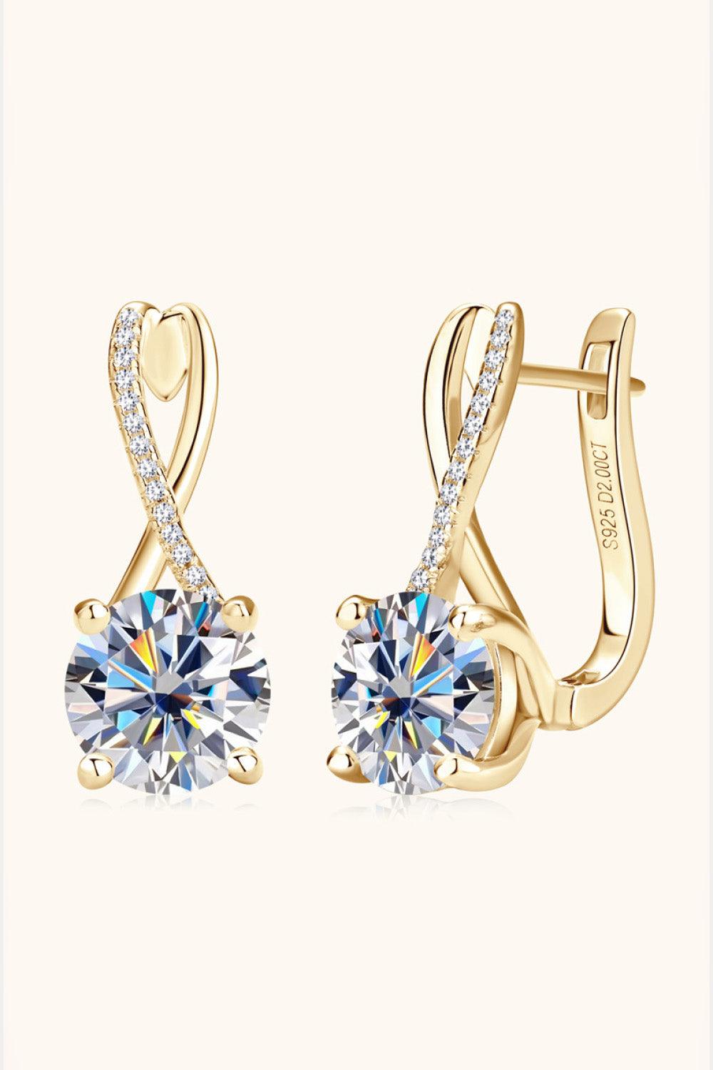 4 Carat Moissanite 925 Sterling Silver Earrings Carauana Store