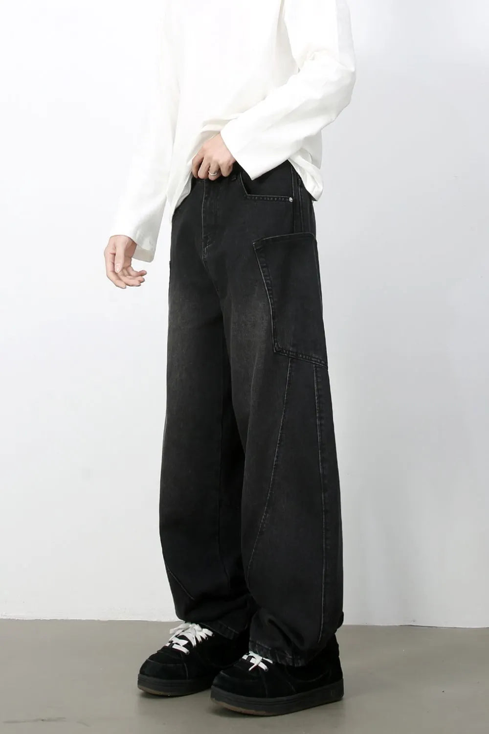Men's Wide Leg Jeans with Pockets Carauana Store