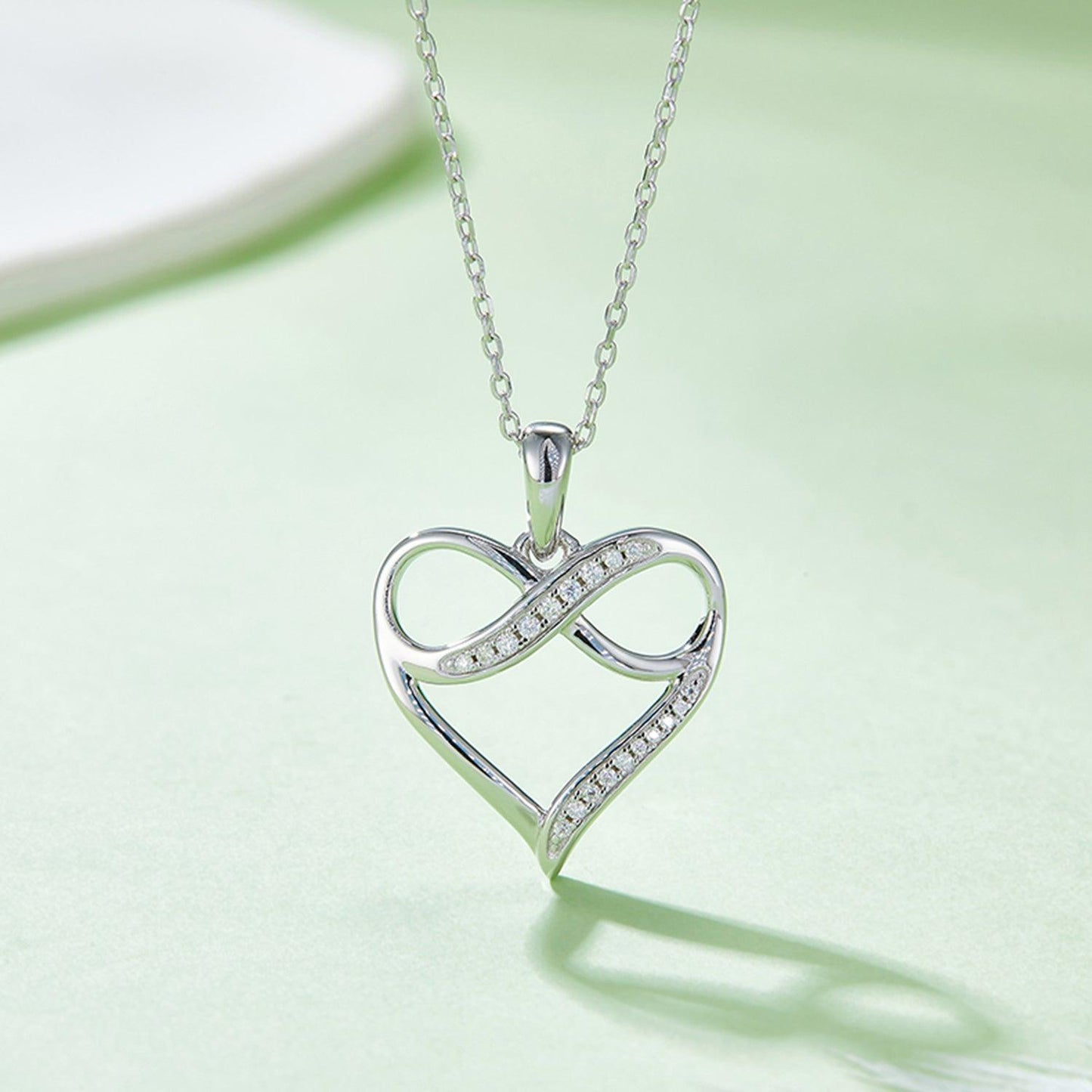 Moissanite 925 Sterling Silver Heart Necklace Carauana Store